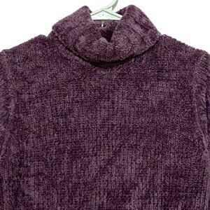 Vintage Cozy Turtleneck Sweater Womens S‎ Purple Vibrant Academia Apres Ski Soft